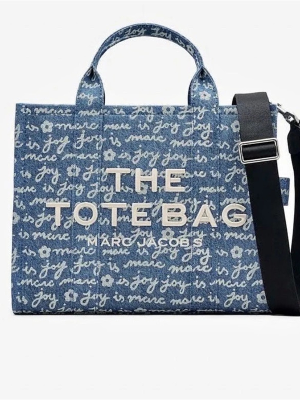 Marc Jacobs The Med Tote Bag (Marc Is Joy Denim) Blue & White